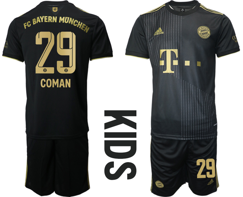 Youth 2021-2022 Club Bayern Munich away black #29 Soccer Jersey